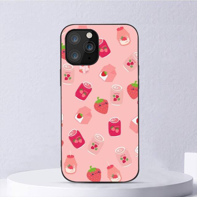 Lovely Strawberry Phone Case For Iphone 11 12 Mini 13 14 Pro Xs Max X 8 7 6s Plus 5 Se Xr Shell