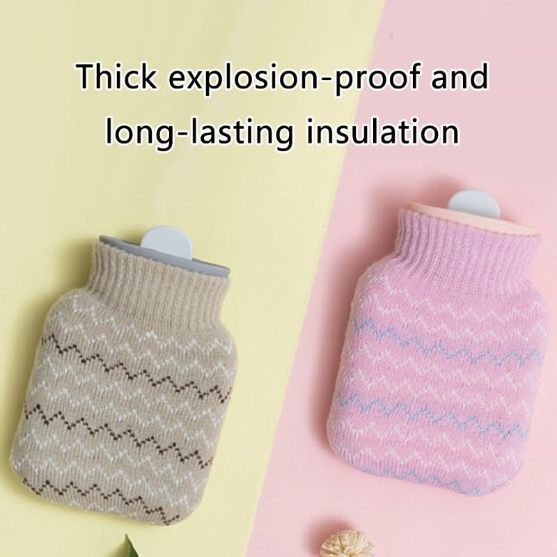 Mini Silicone Hot Water Bottle 300ml With Soft Cover Support Microwave Water Bottle Water Bag For Winter Use