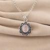 Natural Rose Quartz Gemstone 925 Sterling Silver Jewelry Handmade Pendant 1.37" For Birthday Gift CP-40-35
