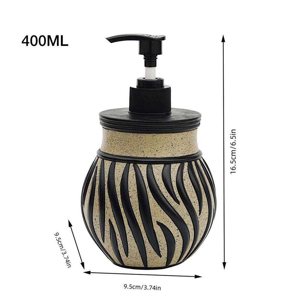 

Soap Dispenser for Kitchen Sink Liquid Soap Dispenser with Zebra Design 400ML Refillable Retro Bottle Container Pump Holder