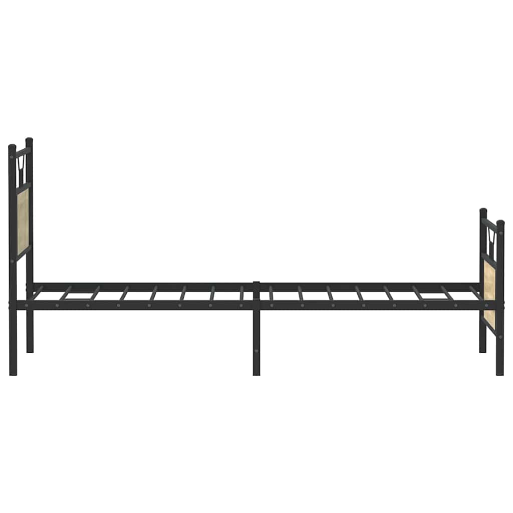 Bed Frame without Mattress Sonoma Oak Finish 75 x 190 cm Engineered Wood