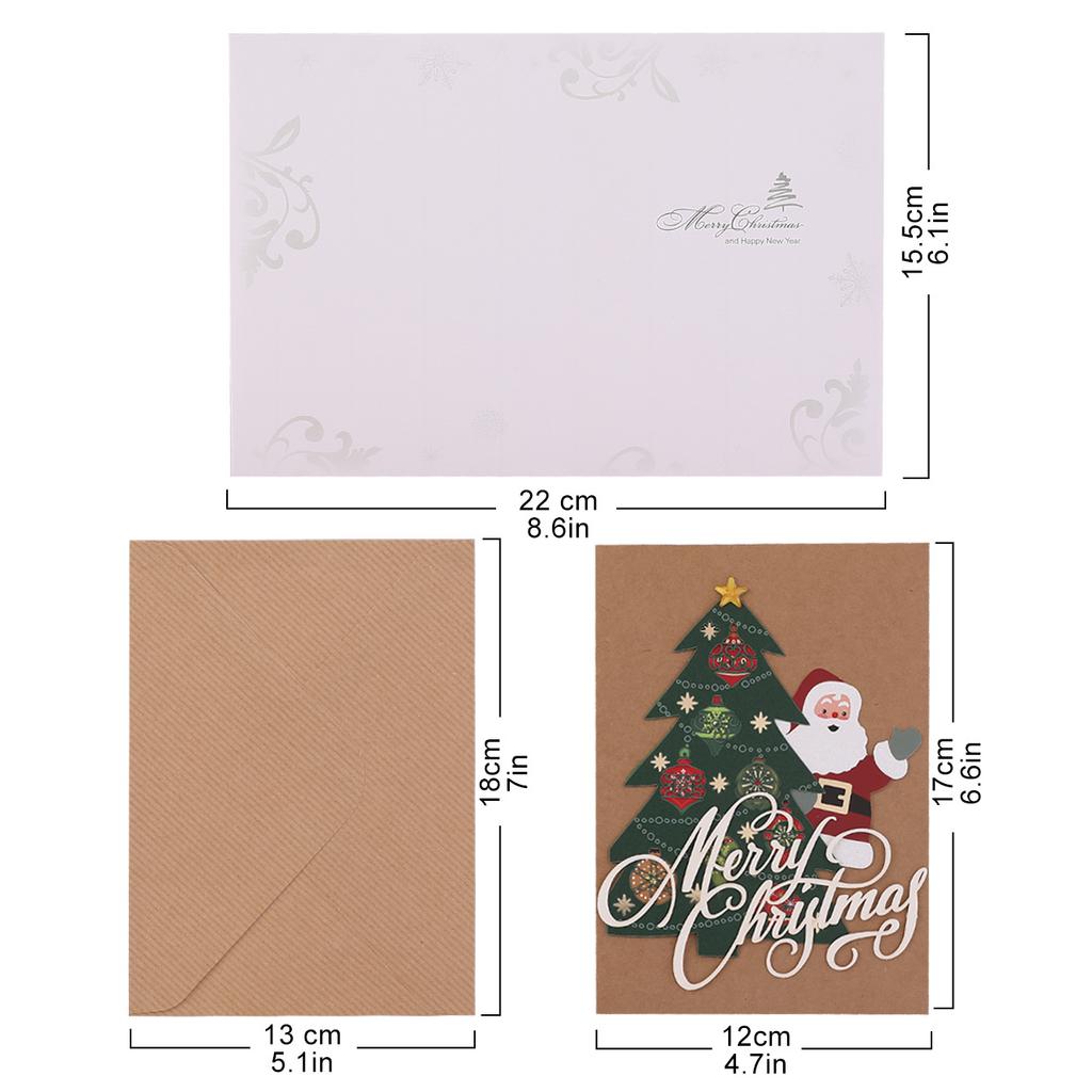 Handmade Merry Christmas Greeting Cards with Envelope Featuring Snowman & Elk Design - Perfect Xmas Party New Year Gifts