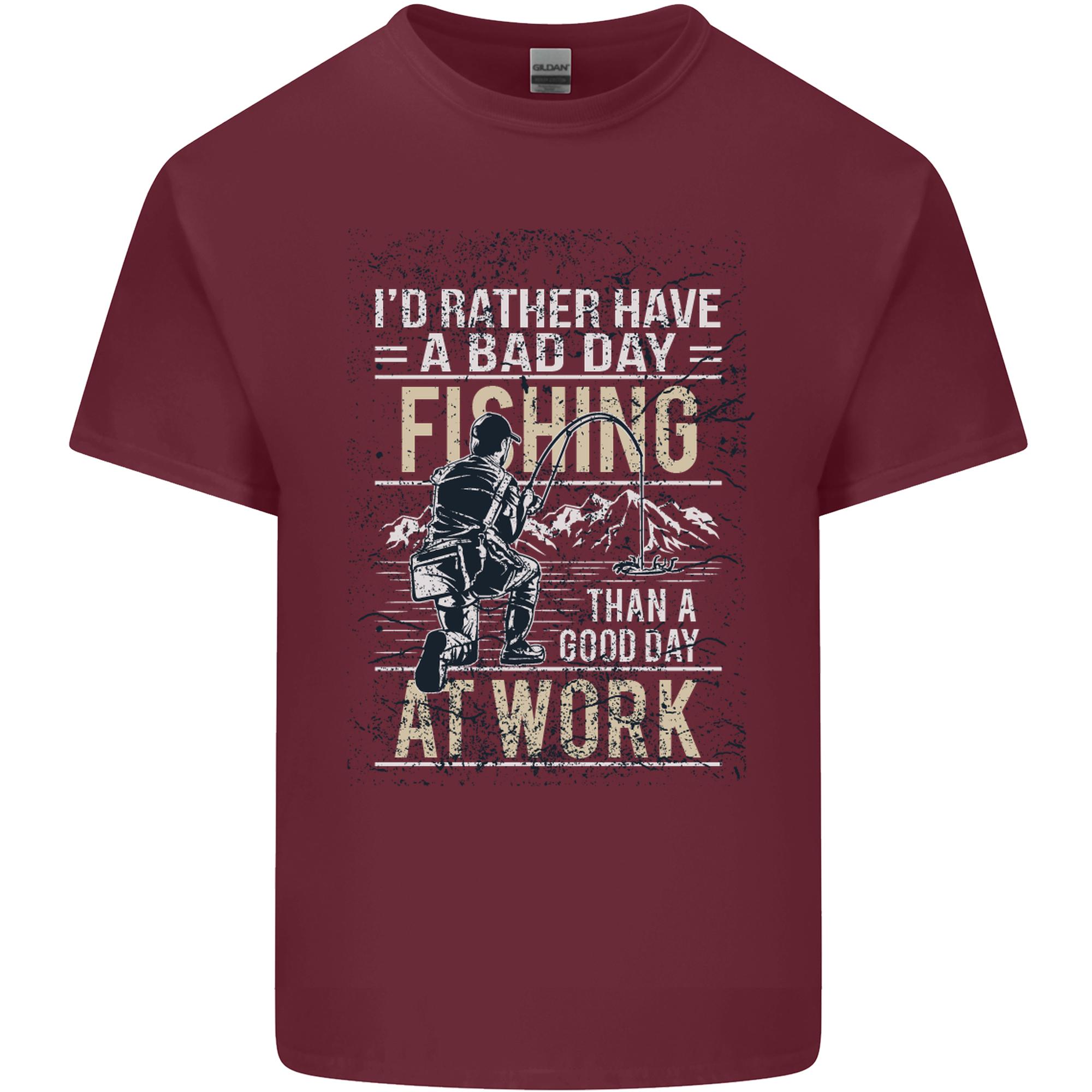 Rather a Bad Day Fishing Funny FisherUnisex Unisexs Light Cotton TShirt S