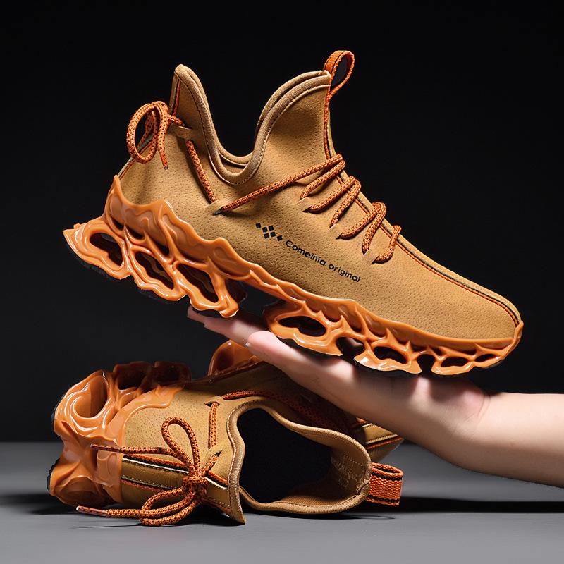 Dad shoes large size autumn blade casual sports shoes men's microfiber leather travel hiking platform shoes