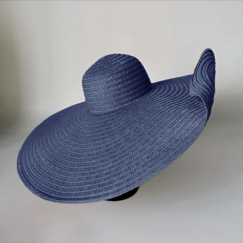 CM oversized brim braided hat women's spring and summer versatile beach hat vacation sun hat sun hat