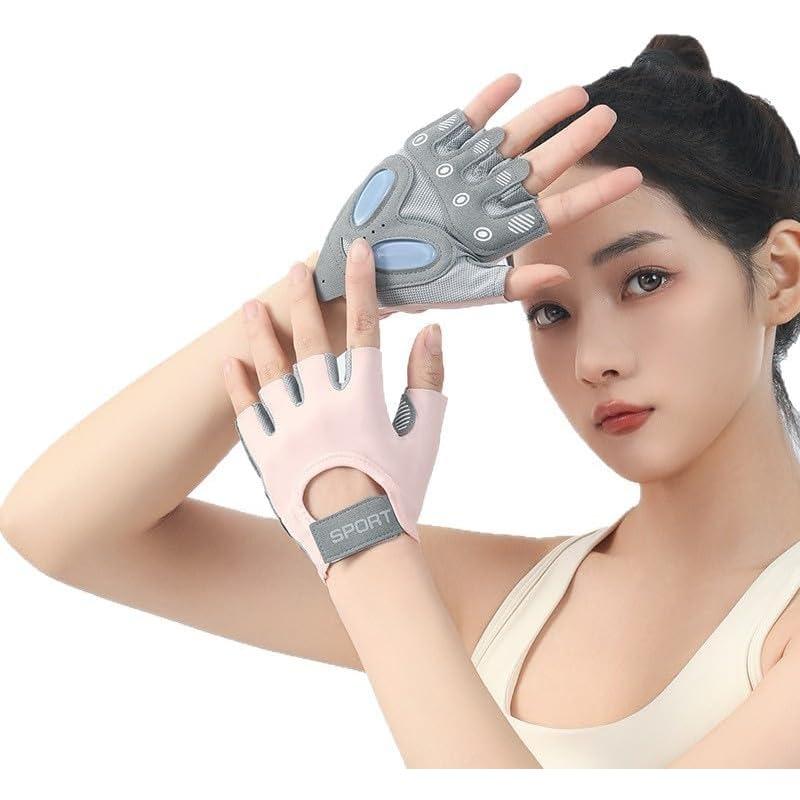 Fitness Cycling Gloves Half Finger Outdoor Sports Training Golf Mittens Silicone Anti Slip Wear Resistant Ice Silk Breathable