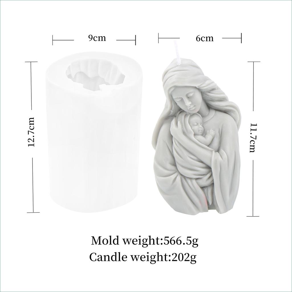 Candela Famiglia di Gesù in Silicone da 8-17 cm Stampo in Silicone Famiglia Vergine Maria Stampo in Silicone per Resina Stampo in Gesso Calcestruzzo Cemento Decorazione per la Casa