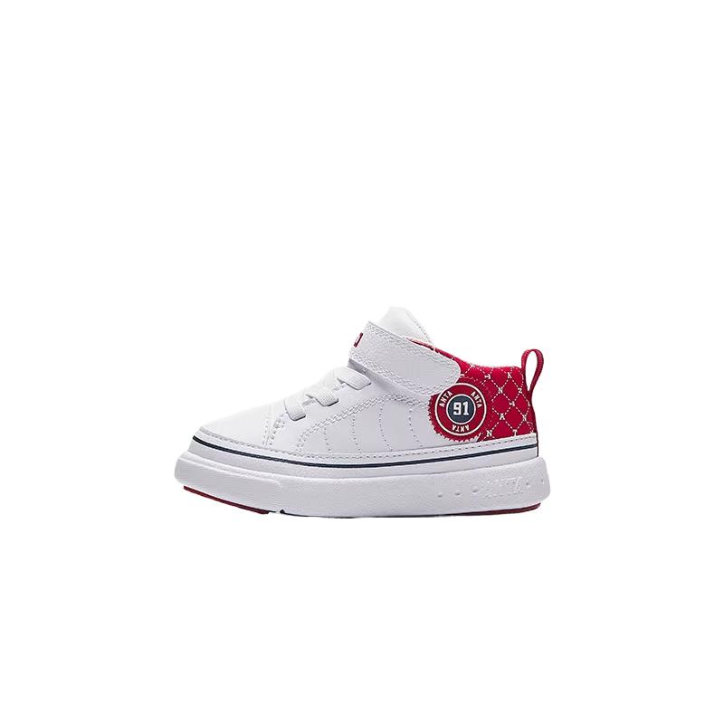 Anta Kids Comfortable Lightweight Casual Non-Slip Wear-Resistant Low-Top Walking Shoes Baby Shoes White Danxia-Red 312510030