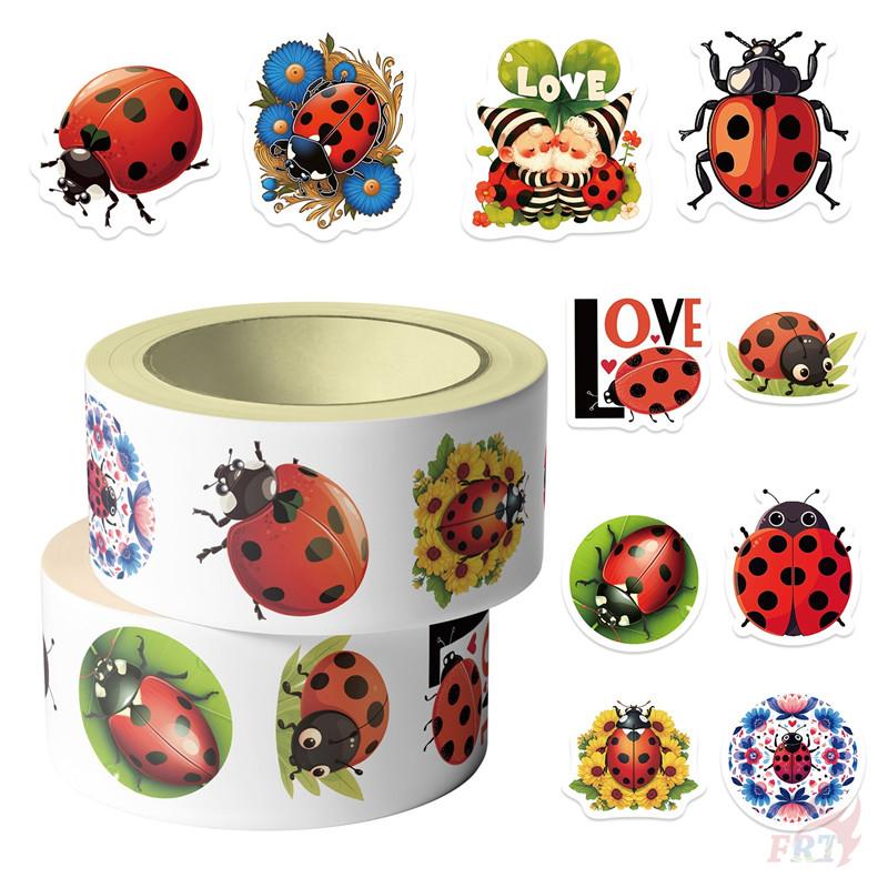 500Pcs/Roll Q Ladybugs Kids Rewards Stickers - DIY Scrapbooks Album Decor Sealing Label Decals