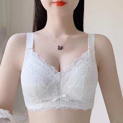 Plus Size Bra for Women Push Up Bras Sexy Lace Minimizer Brassiere Wireless Unlined Bralette Thin Cup Ladies Bra Female Lingerie