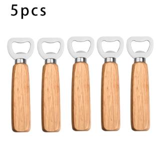 Wooden handle beer bottle opener Commercial wooden bottle opener Stainless steel bottle opener Creative bottle opener