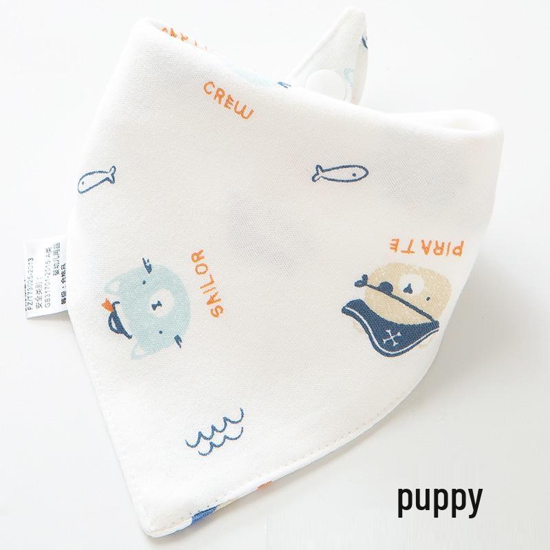 Pure Cotton Baby Drool Bib: Double-Layer Triangle Scarf with Snap Closure, Anti-Spit Up for Newborns