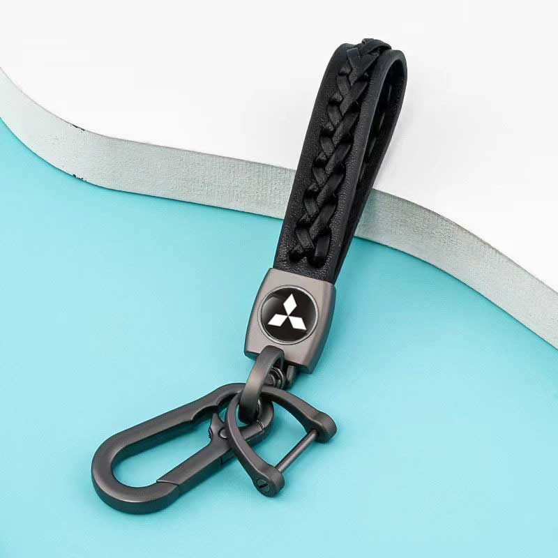 

Fashion Braided Leather Keychain Key Fob Holder Best Gift For Mitsubishi ASX L200 Lancer Montero Mirage Pajero Galant