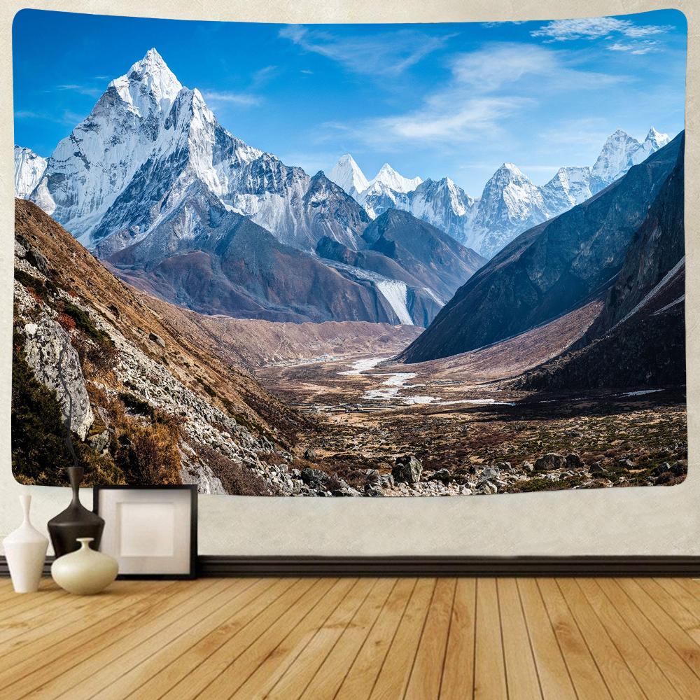 Mountains Tapestry Hanging Cloth, Landscape Wall Hanging Room Decoration Cloth, Ins Tapestry Tablecloth