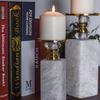 Marble Candle Holder Metallic Gold Candlestick Desktop Accessories Candelabrum Candle Stick Holder Wedding Decorations