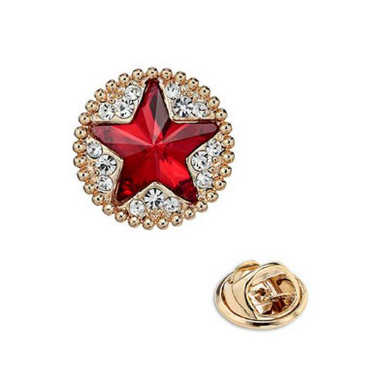 Rhinestone Star Lapel Pin: Mini Five-Pointed Collar Brooch