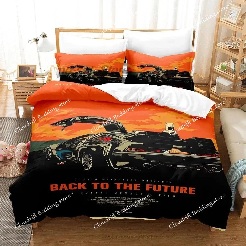 Back To The Future Bedding Set Boys Bedroom 3D Printed Duvet Cover Set Single Double Queen King Size Quilt Cover Pillowcase