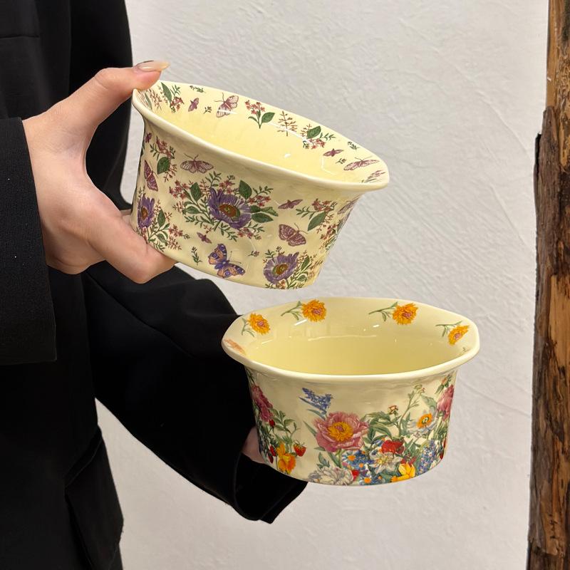 Special beautiful rice bowl, personal special ceramic bowl, household high-value salad bowl, yogurt bowl housewarming gift