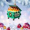Mini 2D Acrylic Dumpster Fire Pendant Ornament Home Christmas Tree Window Hanging Decor Gift For Coworkers Family Ornament