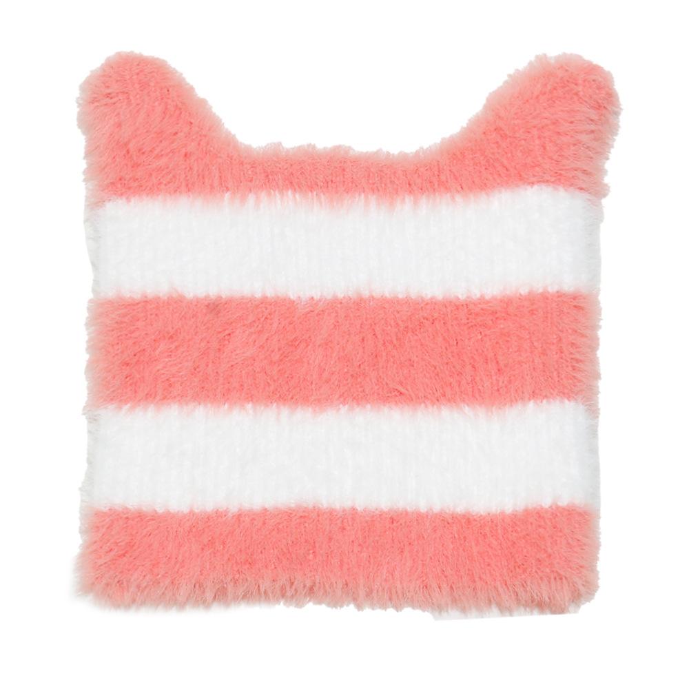 Korean Niche Fluffy Cat Ears Pointy Hat Cute Y2K Pullover Hat Plush Knitted Hat Children Winter