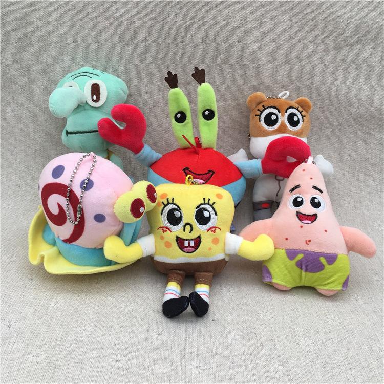 Cute Cartoon Sea Creature Plush Doll Keychain Backpack Pendant Mini Toy Gift