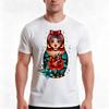 Traditional Old School Tattoo Russian Doll Matryoshka TShirt Summer Casual Cotton Tee Oversized Streetwear Tops  Cotton