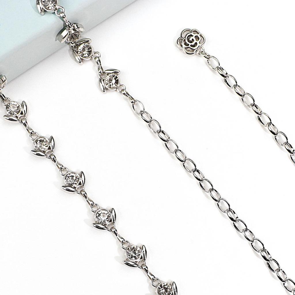European & American Rhinestone-Embellished Adjustable Waist Chain - Versatile Metal Belt for Dresses