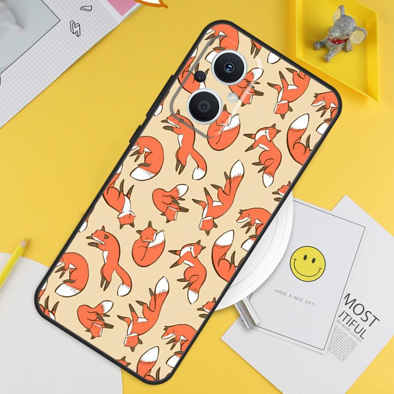 Cartoon Foxes Animal For OPPO Reno 8T 11F 12F 13F 14F 7 8 Lite 10 11 12 13 14 Pro OPPO Find X9 X8 X5 X6 Pro Case