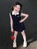Stylish Girls' POLO Collar Vest & Skort Summer Sports Suit