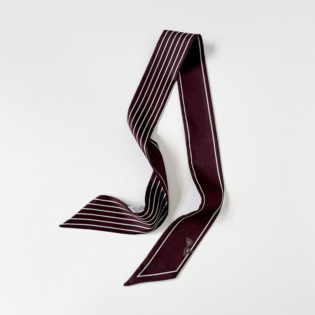 Simple light luxury line printing long silk scarf streamer European and American bag wrist strap simulation silk women's silk scarf wholesale