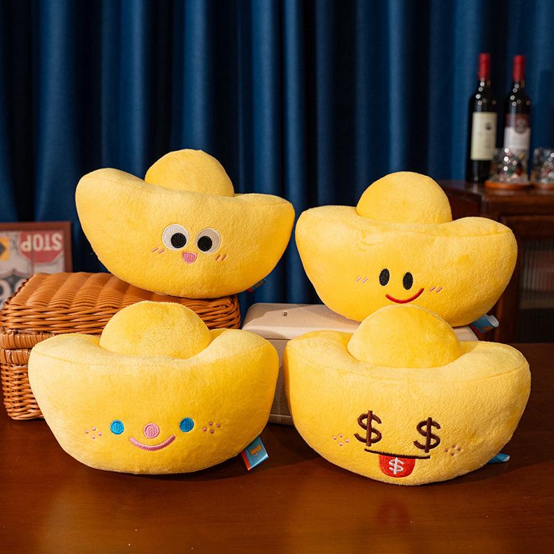 

Lucky Gold Ingot Plush Doll - Creative New Year Souvenir & Gift 21x13x12cm [0.13kg]