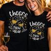 Cheers To The New Years Crew Eve Family Matching Couple Party Unisex Printed Tshirt Tops Crewneck Cotton Street Fashion Shirt