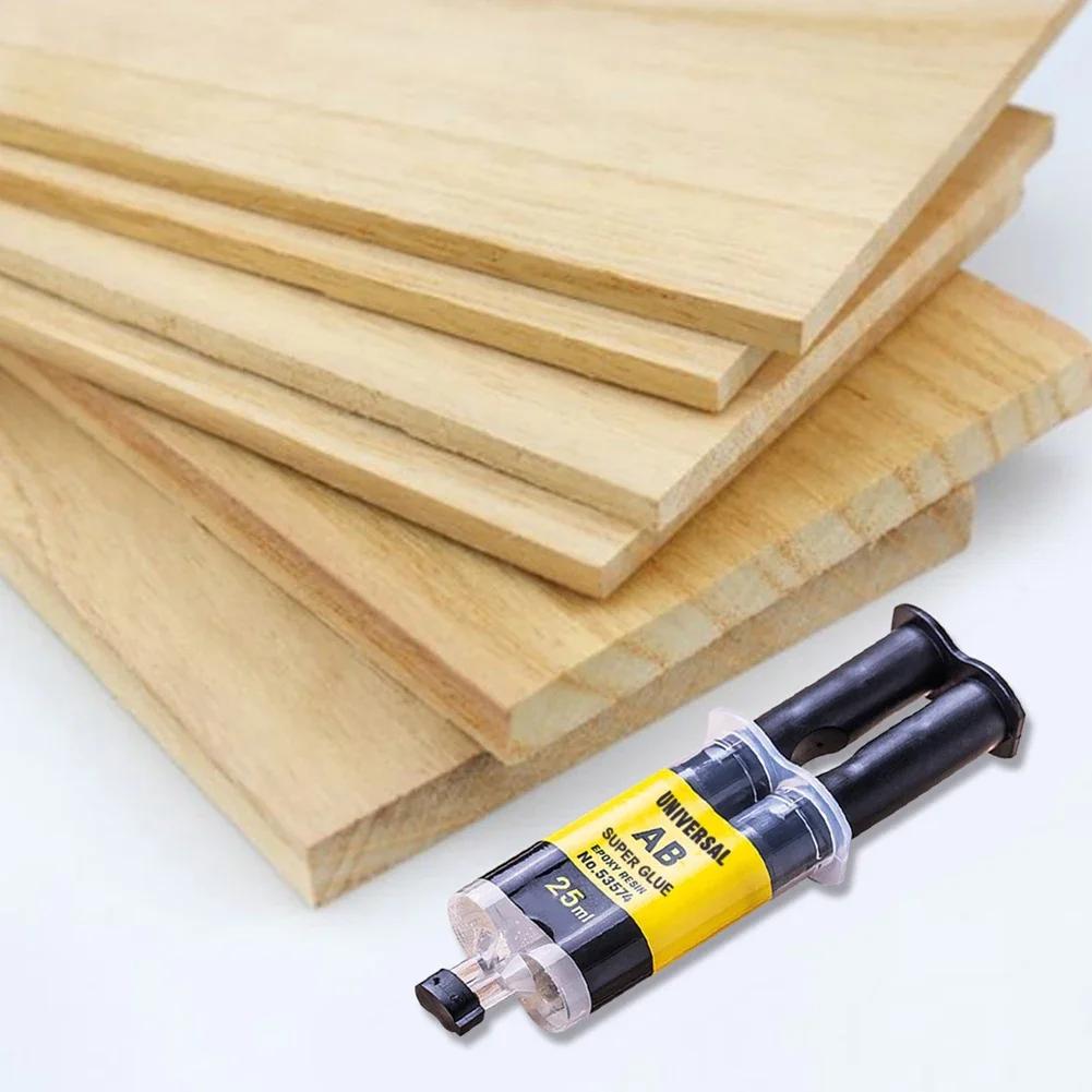 10-1Pcs 4/25ml Box Epoxy Resin AB Adhesive Waterproof High Temperature Resistant All-Purpose Repair Push-Pipe Glue Woodworking