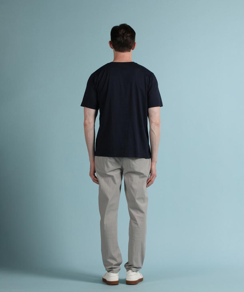 Panicalle Navy Basic Round Short Sleeve T-Shirt
