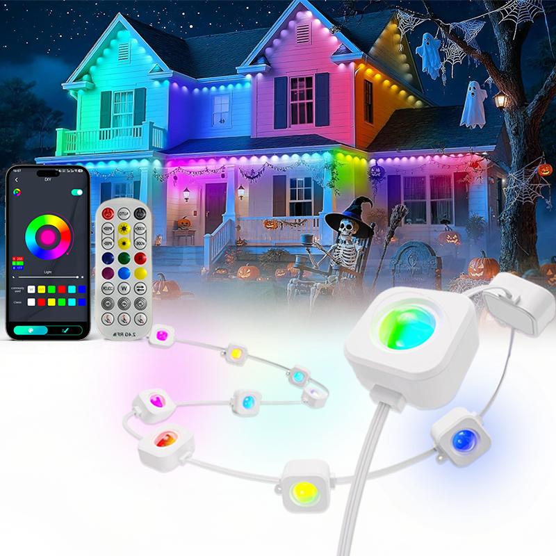 

Permanent Outdoor Lights IP67 LED Eaves Lights with App Control DIY Scenes Modes RGB Color Change for House Holiday Daily Decor 5M-16.5ft-USB PLUG