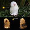 Winter Owl Garden Statue with Light Up LED Figure Solar Light Animal Ornaments Outdoor Figurine Landscape Light