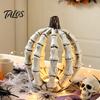 Decorative Pumpkin Skulls Halloween Skull Figurine, Realistic Resin Skeleton Statue Decorations, Spooky Gothic Home Accents Desktop Ornaments