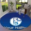 FC Schalke 04 Custom Name Round Area Rug,Carpet Rug for Living Room Bedroom Sofa Playroom Decor,Non-slip Floor Mat