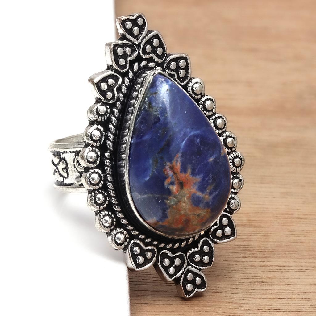 Sodalite Gemstone Handmade Silver Jewelry  "8"