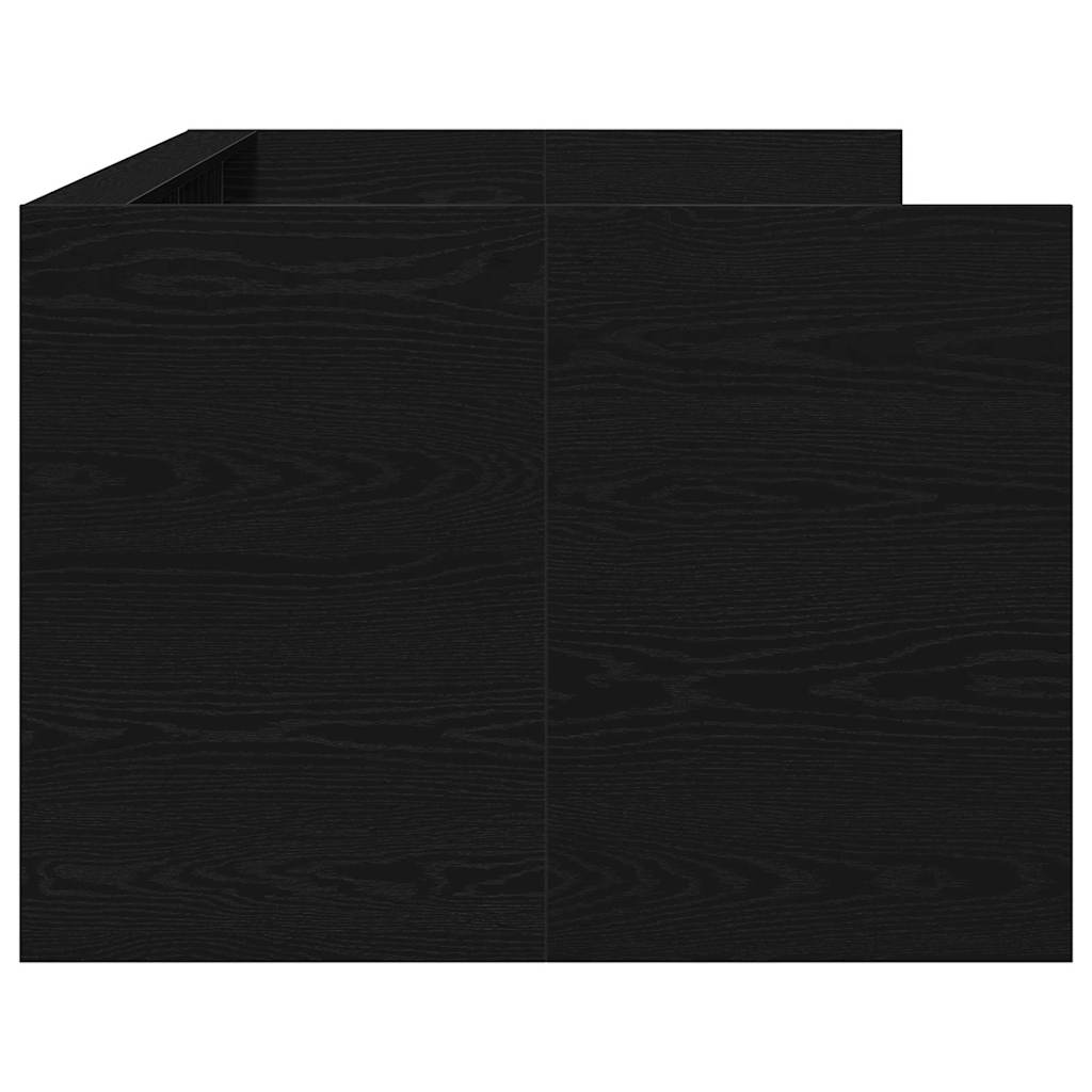Daybed In Black Oak Finish 75 X 190 Cm Engineered Wood