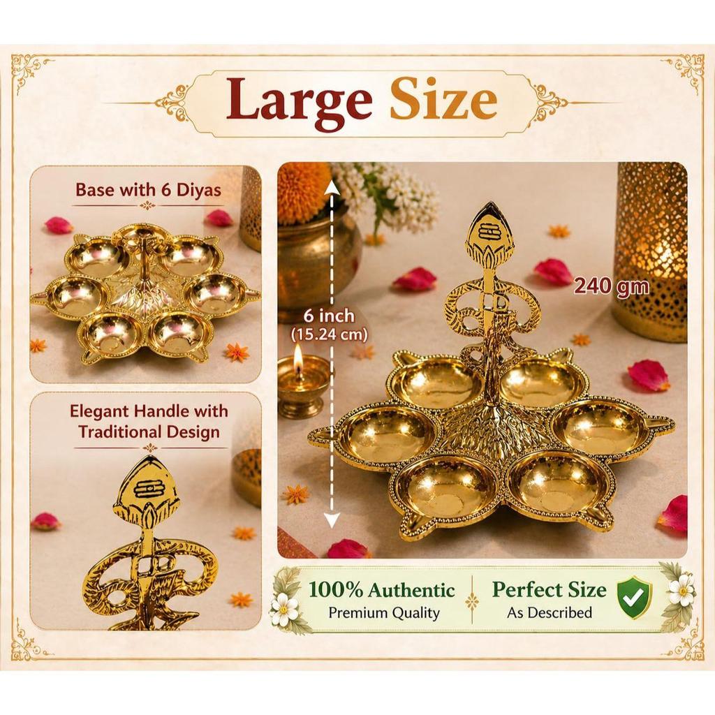 arumuga vilakku with vel and om for murugan | Pure Premium Brass Diya – sashti Pooja, karthigai deepam, skanda shasti