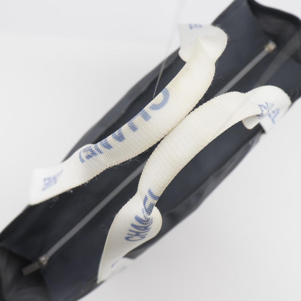 Chanel Logo Tote Bag Sports Line Gray Nylon Women Used