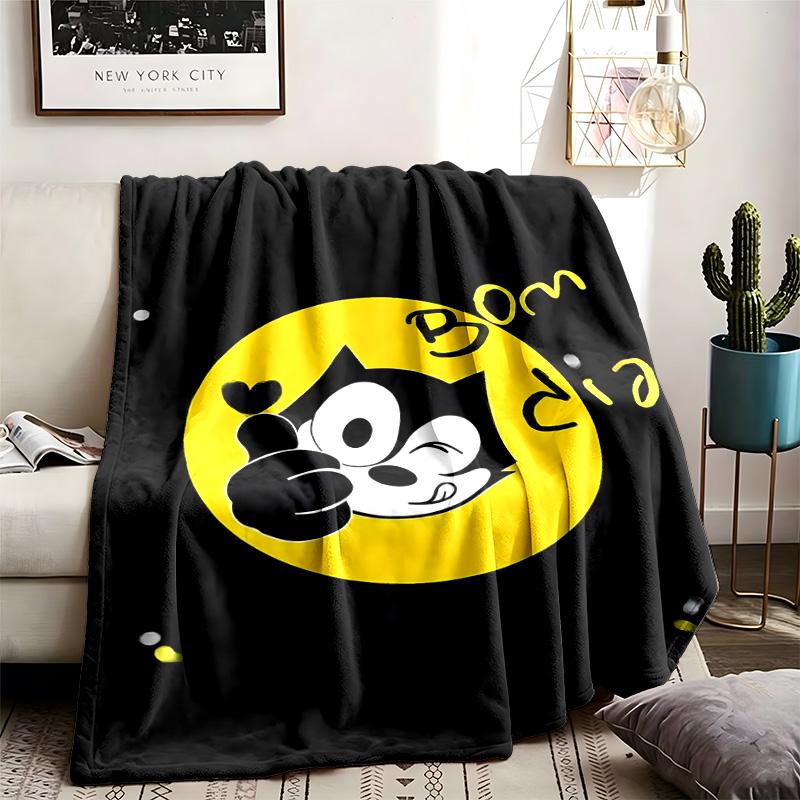 Felix the Cat Theme Blanket Suitable For The Sofa Camping And Travel Made Of Soft Flannel Material An Ideal Gift For Occasions Such As Birthday