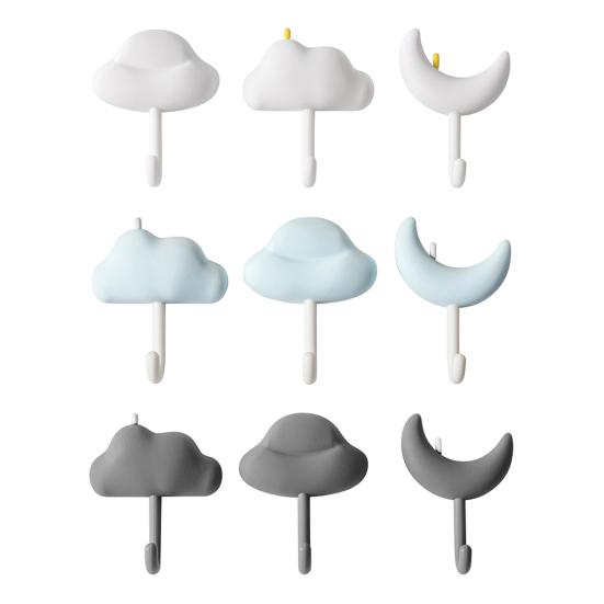 3 ks Roztomilý nástěnný háček Samolepicí Nástěnný Kuchyňský háček Mrak Měsíc Dekorativní háček Věšák na ručníky pro Organizaci Domova Ložnice Koupelny