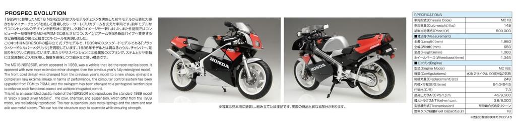 Aoshima Bunka Kyozai Scale The Bike Series 9 Honda MC18 NSR250R Plastic Model (AOSHIMA) 1/12 No. '89