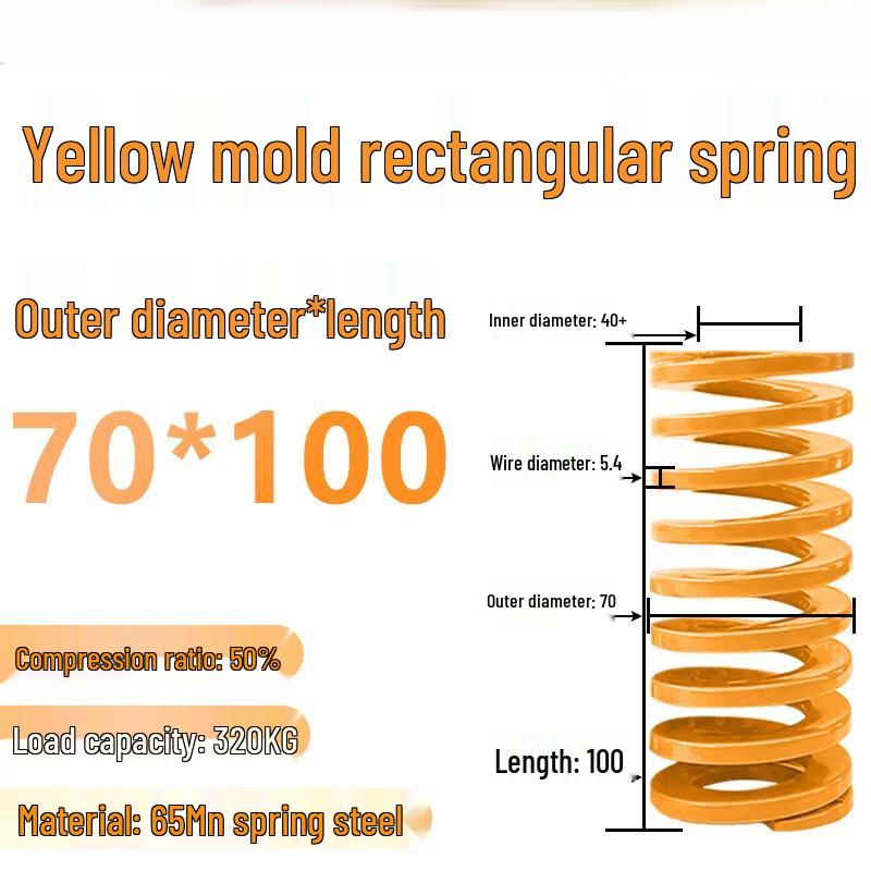 High-Strength Flat Wire Rectangular Mold Compression Spring