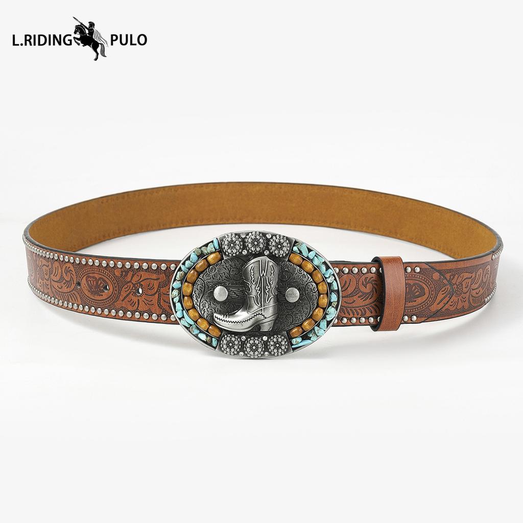 Bohemian Ethnic Style Belt Women's Fashion Retro Pattern Belt Men's High-end Women's Belt