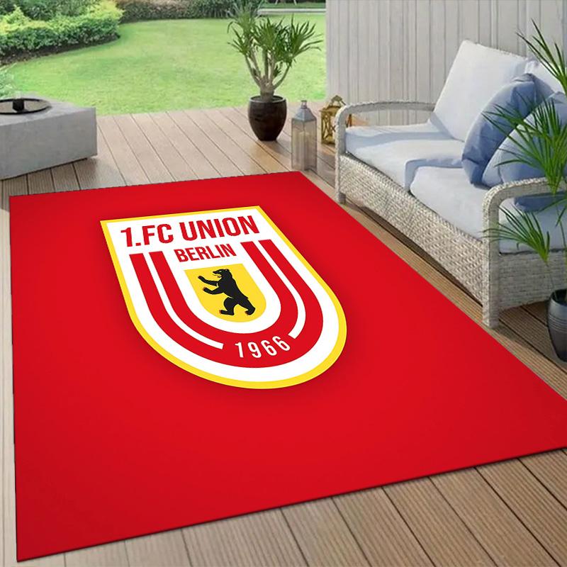 1. FC Union Berlin Flannel Pattern Square Carpet,Area Rug,Carpet Rug for Living Room Bedroom Sofa Playroom Decor,Non-slip Floor Mat