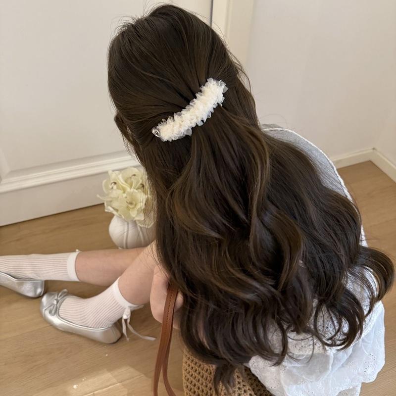 French Chiffon Solid Color Banana Claw Clip Fashion Ponytail Barrettes Large Hair Clip Hairpins Women Hair Accessories Gifts