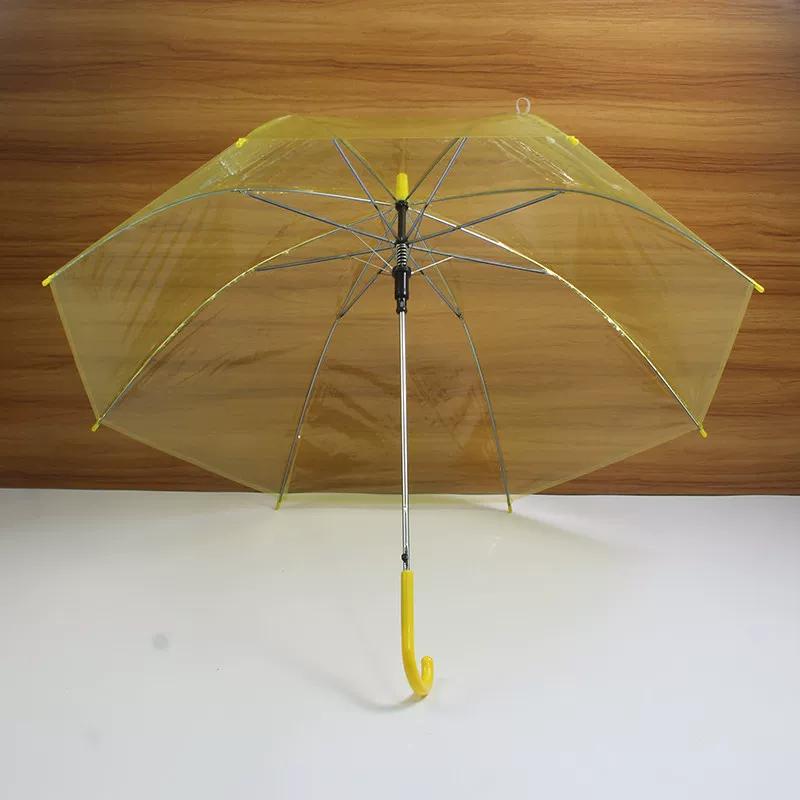 Transparenter Regenschirm mit langem Griff, Manuell, Hoher Ästhetikwert, 8 Speichen, Koreanischer Stil, Transparenter Regenschirm im Instagram-Stil, Student Influencer